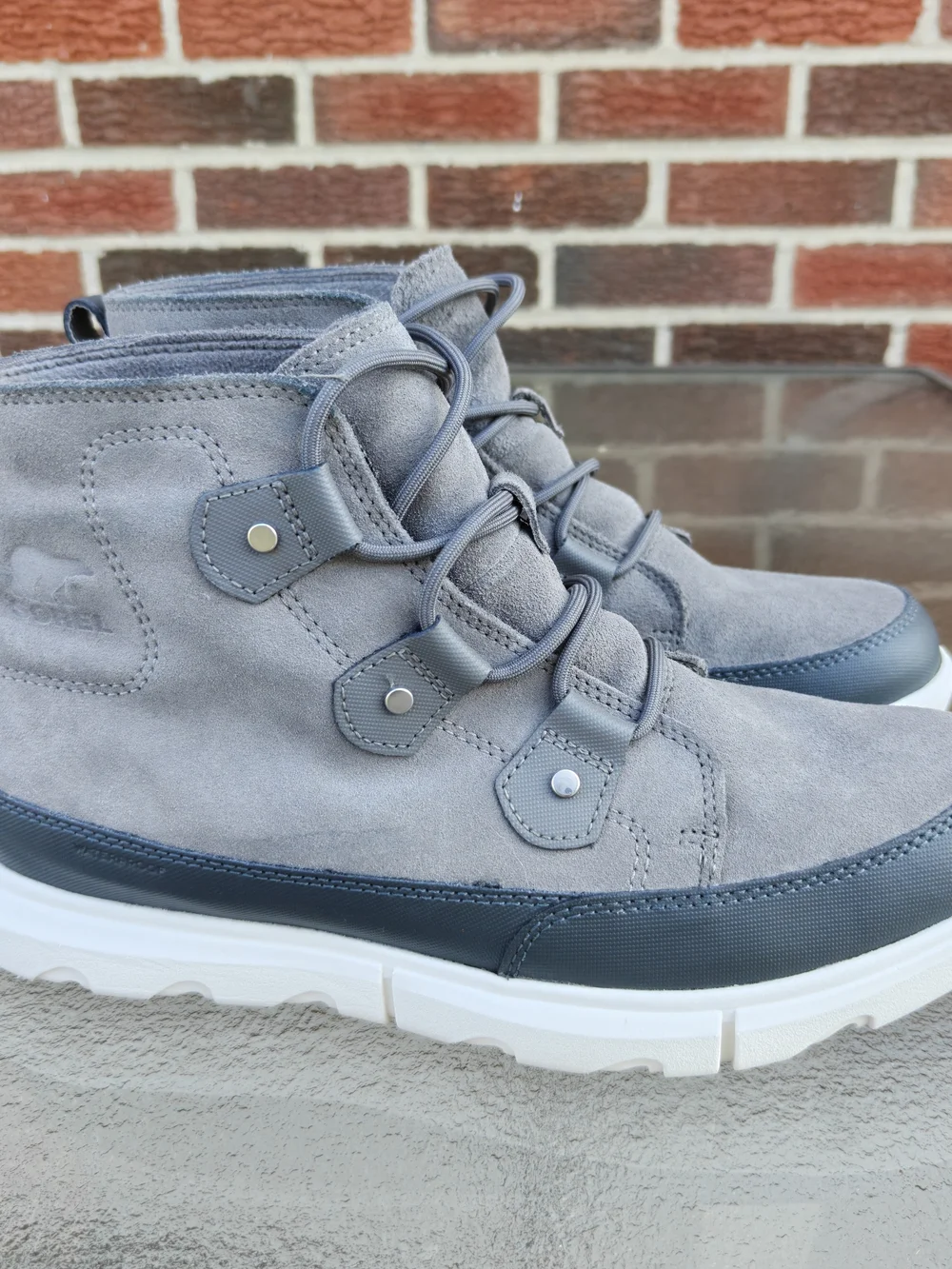 SOREL Mens Explorer Mission Waterproof Boots Quarry Grey Suede Size 10